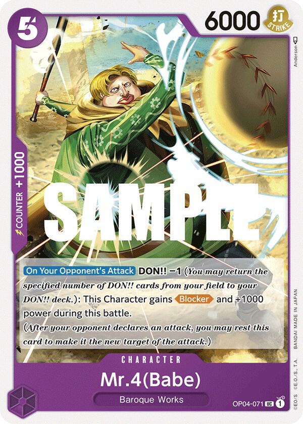 Mr.4 (Babe) OP04-071 Uncommon Kingdoms of Intrigue One Piece Near Mint