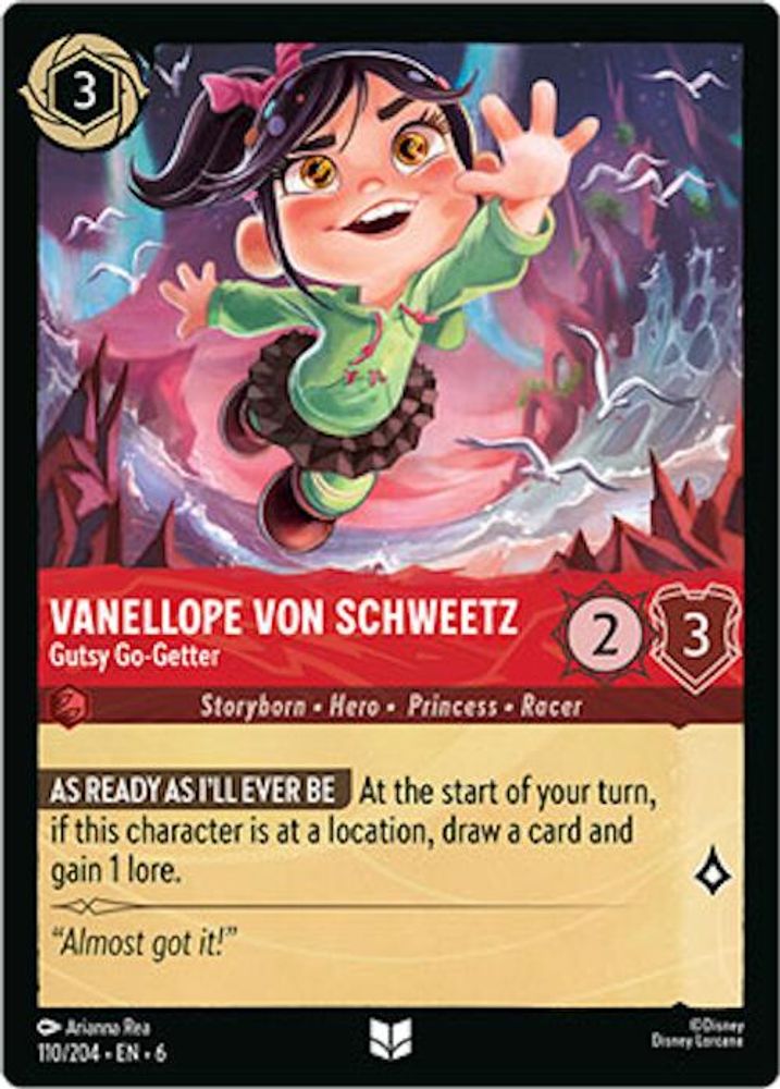 Vanellope von Schweetz - Gutsy Go-Getter 110/204 Uncommon Azurite Sea Lorcana NM