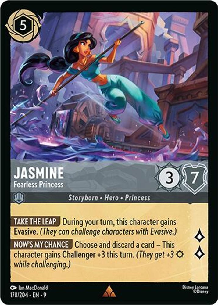 Jasmine - Fearless Princess 178/204 Rare Fabled Lorcana Near Mint
