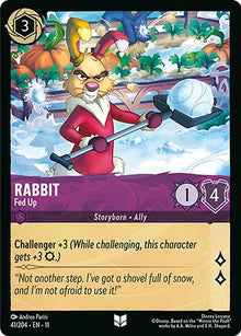 Rabbit - Fed Up 41/204 Uncommon Winterspell Lorcana Near Mint