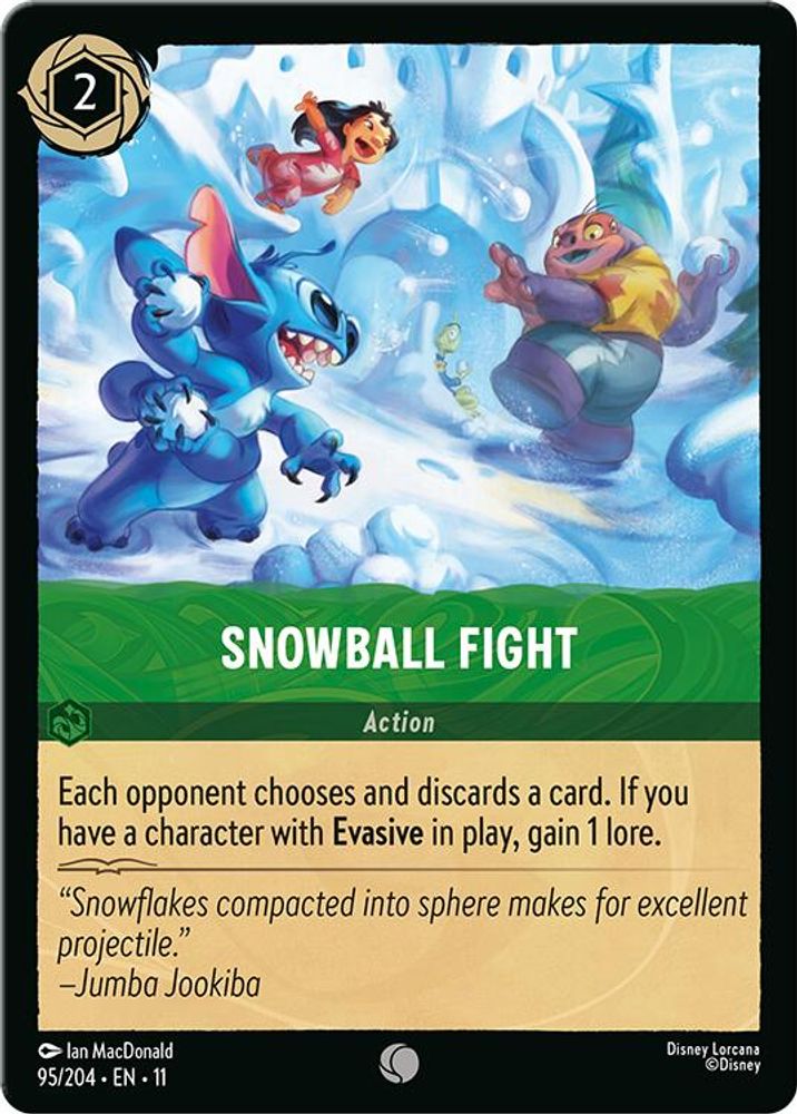 Snowball Fight 95/204 Common Winterspell Lorcana Near Mint