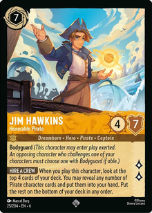 Jim Hawkins - Honorable Pirate 25/204 Super Rare Azurite Sea Lorcana Near Mint