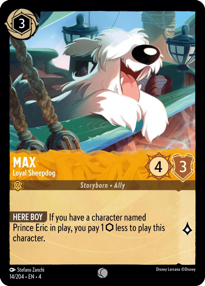 Max - Loyal Sheepdog 14/204 Common Ursula's Return Lorcana Near Mint