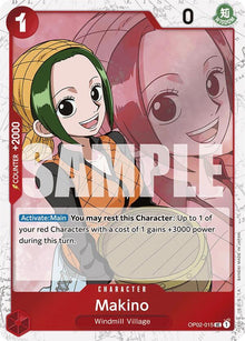Makino (Jolly Roger Foil) OP02-015 Premium Booster -The Best- One Piece NM