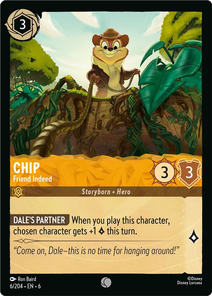 Chip - Friend Indeed 6/204 Common Azurite Sea Lorcana Near Mint