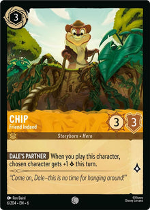 Chip - Friend Indeed 6/204 Common Azurite Sea Lorcana Near Mint