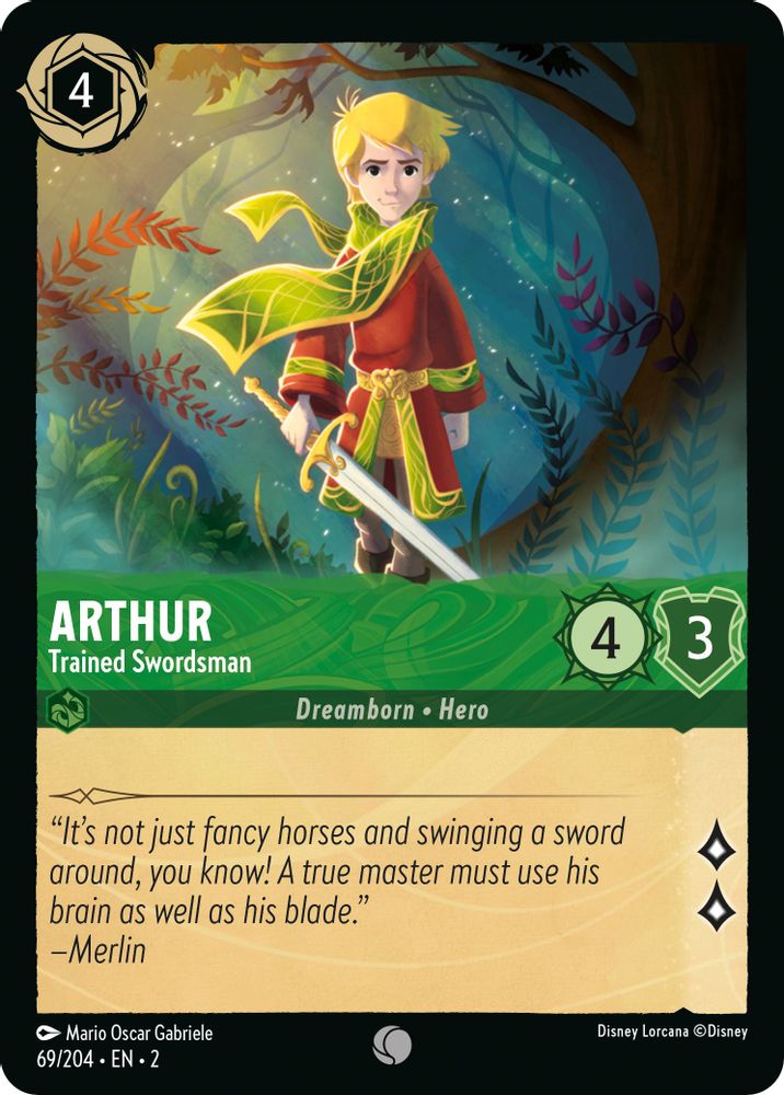 Arthur - Trained Swordsman 69/204 Common Rise of the Floodborn Lorcana Near Mint