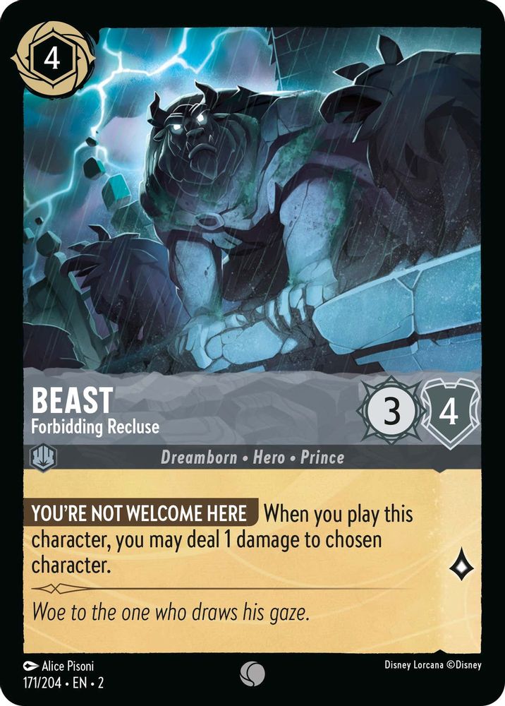 Beast - Forbidding Recluse 171/204 Common Rise of the Floodborn Lorcana NM