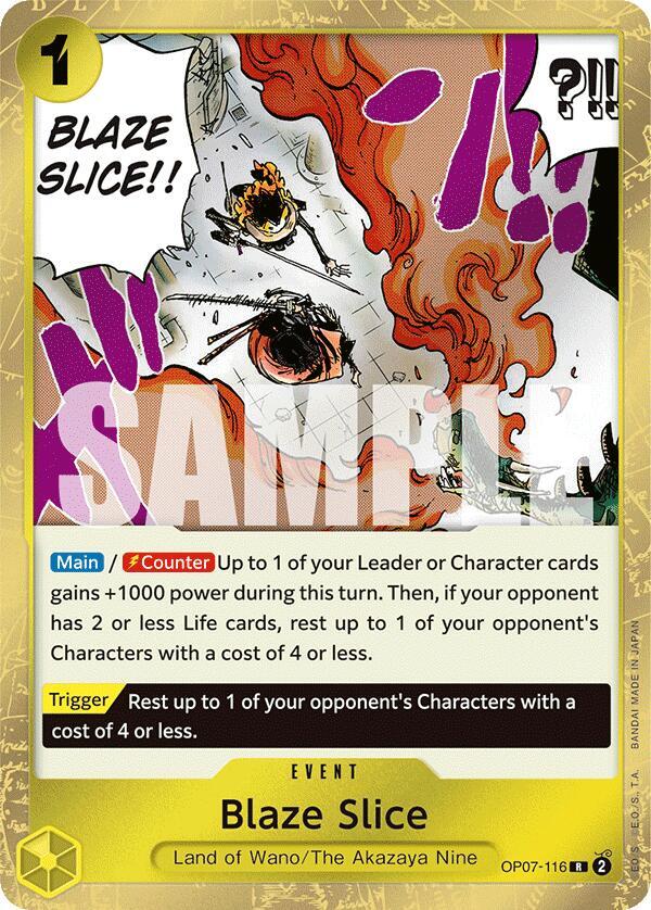 Blaze Slice OP07-116 Rare 500 Years in the Future One Piece Foil Near Mint