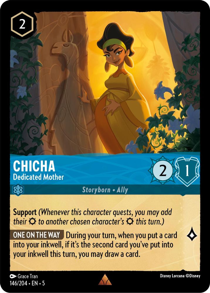Chicha - Dedicated Mother 146/204 Rare Shimmering Skies Lorcana Near Mint