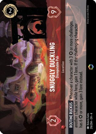 Snuggly Duckling - Disreputable Pub (Enchanted) 216/204 Ursula's Return Lorcana Holo NM