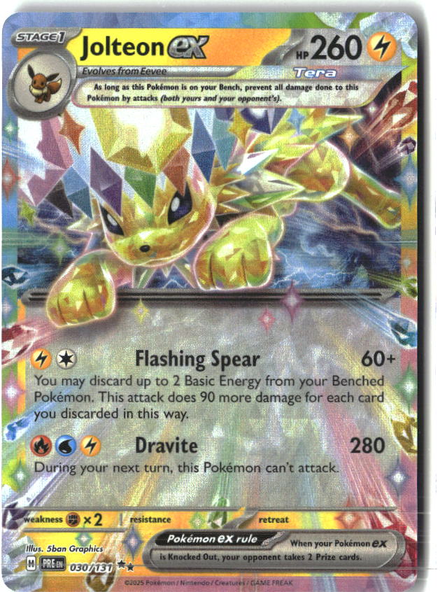 Jolteon ex 030/131 Holo Double Rare Prismatic Evolutions Pokemon Near Mint