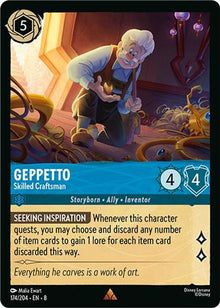 Geppetto - Skilled Craftsman 174/204 Rare Reign of Jafar Lorcana Near Mint