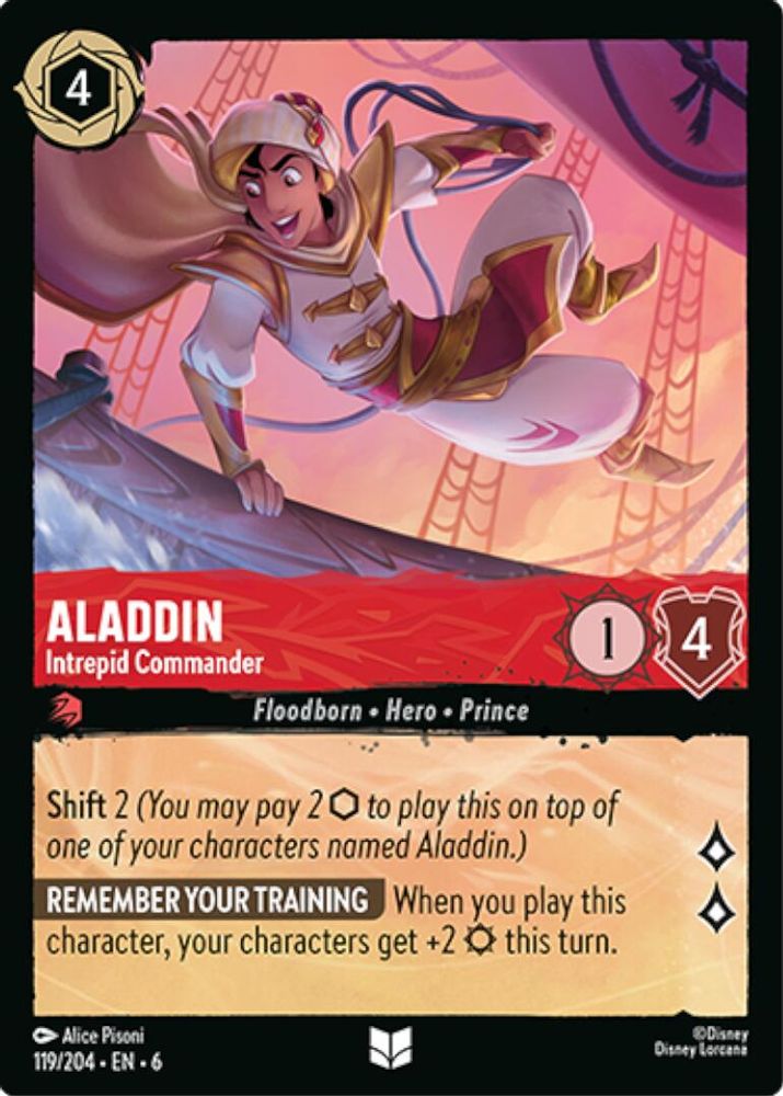 Aladdin - Intrepid Commander 119/204 Uncommon Azurite Sea Lorcana Near Mint