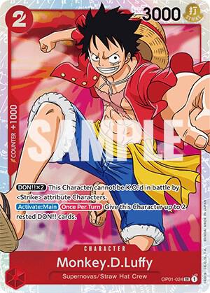 Monkey.D.Luffy (024) OP01-024 Super Rare Romance Dawn One Piece Foil Near Mint
