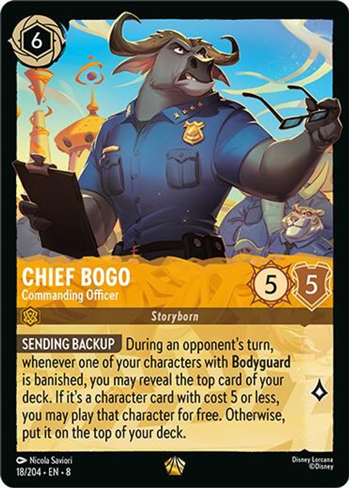 Chief Bogo- Commanding Officer 18/204 Legendary Reign of Jafar Lorcana Near Mint