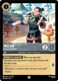 Mulan - Disguised Soldier 193/204 Common Archazia's Island Lorcana Near Mint