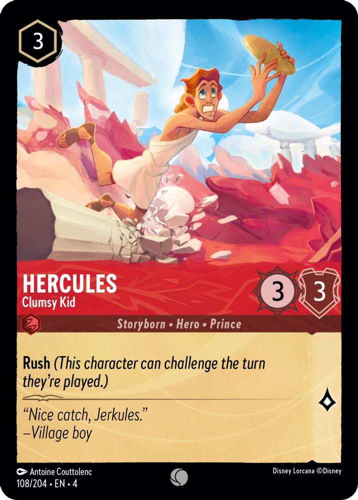Hercules - Clumsy Kid 108/204 Common Ursula's Return Lorcana Near Mint