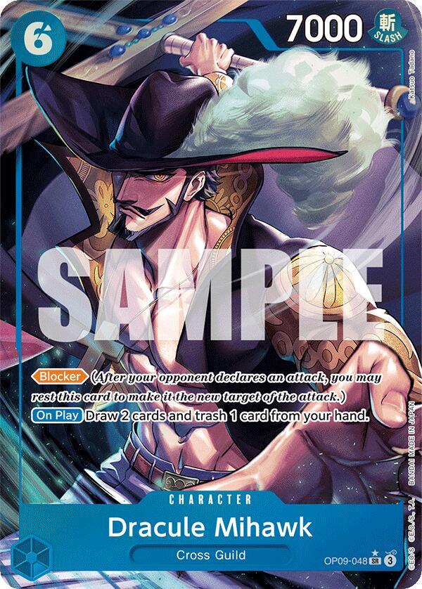 Dracule Mihawk (Parallel) OP09-048 Emperors in the New World One Piece Foil NM