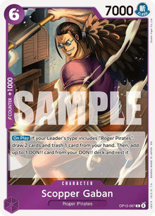 Scopper Gaban OP13-067 Rare Carrying On His Will One Piece Foil Near Mint