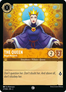 The Queen - Regal Monarch 27/204 Common Rise of the Floodborn Lorcana Near Mint