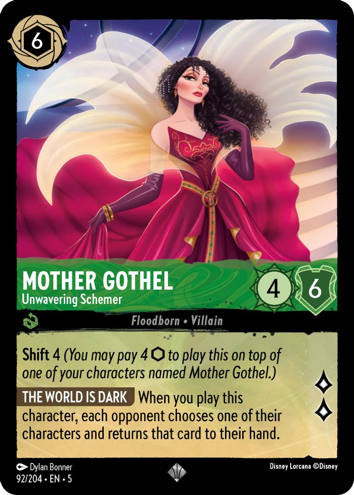 Mother Gothel - Unwavering Schemer 92/204 Super Rare Shimmering Skies Lorcana NM