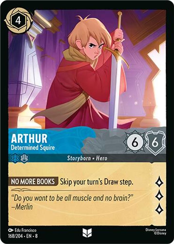 Arthur - Determined Squire 168/204 Uncommon Reign of Jafar Lorcana Near Mint