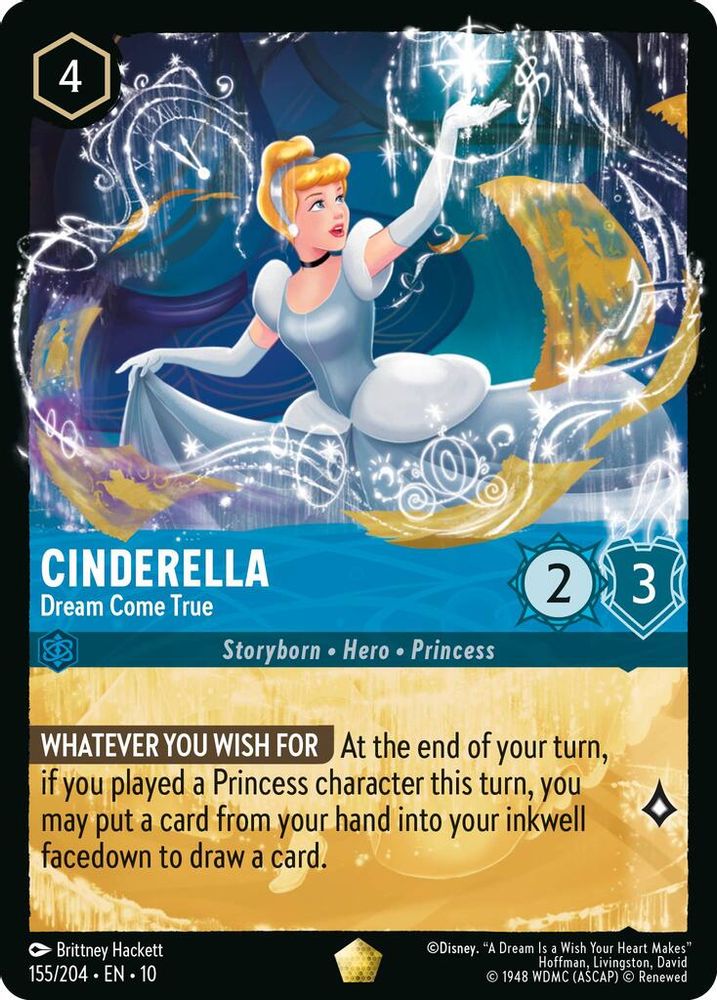 Cinderella - Dream Come True 155/204 Legendary Whispers in the Well Lorcana NM