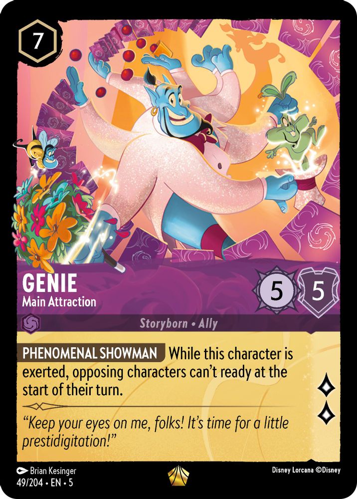 Genie - Main Attraction 49/204 Legendary Shimmering Skies Lorcana Near Mint