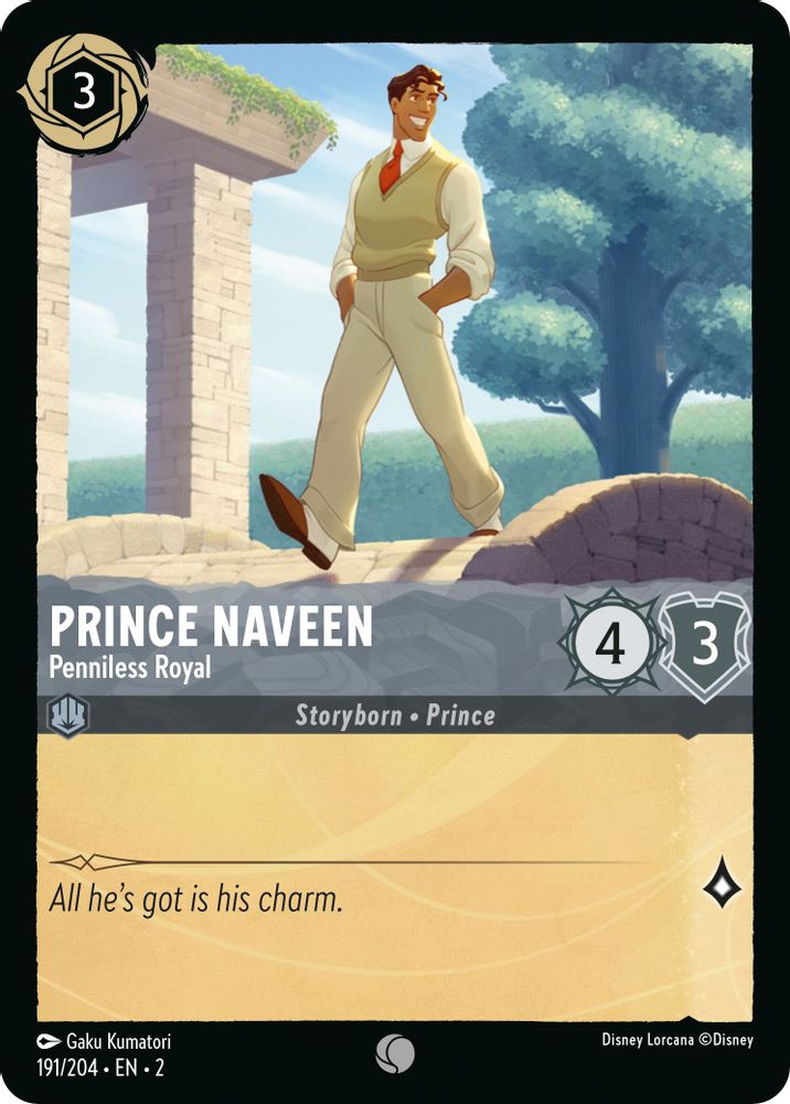 Prince Naveen - Penniless Royal 191/204 Common Rise of the Floodborn Lorcana NM