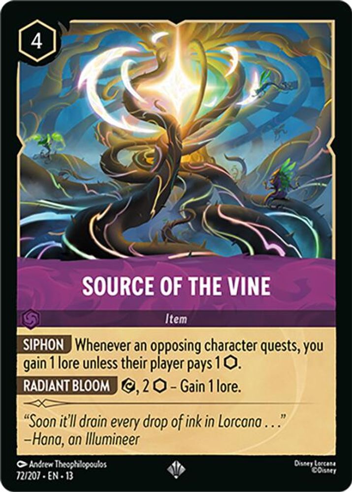 Source of the Vine 72/204 Super Rare Attack of the Vine! Lorcana Near Mint