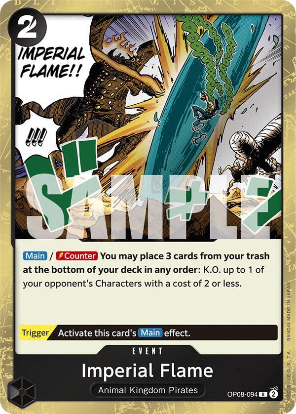 Imperial Flame OP08-094 Rare Two Legends One Piece Foil Near Mint