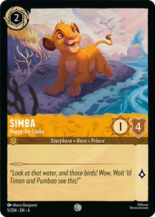 Simba - Happy-Go-Lucky 5/204 Common Azurite Sea Lorcana Near Mint