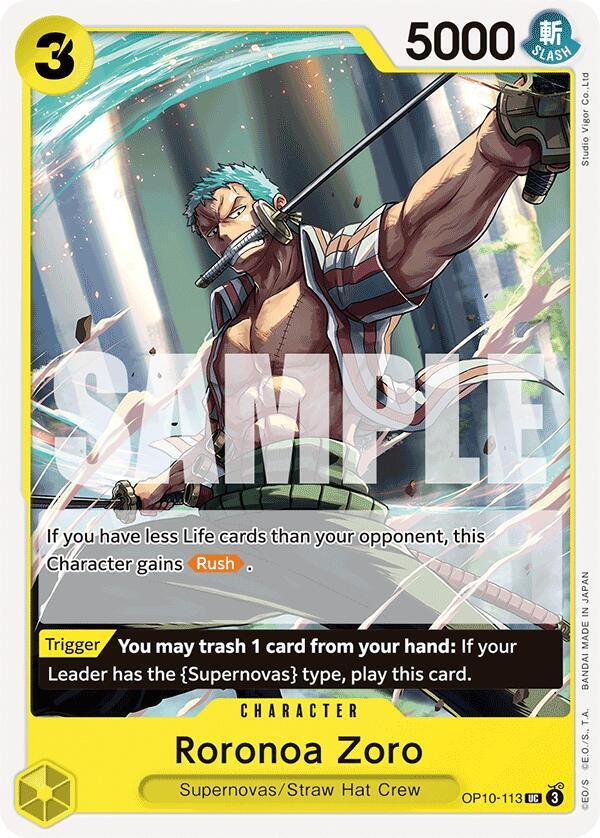 Roronoa Zoro (113) OP10-113 Uncommon Royal Blood One Piece Near Mint