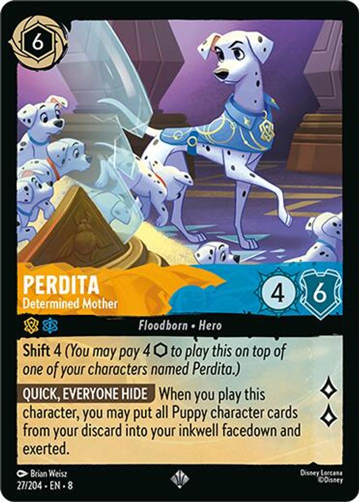 Perdita - Determined Mother 27/204 Super Rare Reign of Jafar Lorcana Near Mint