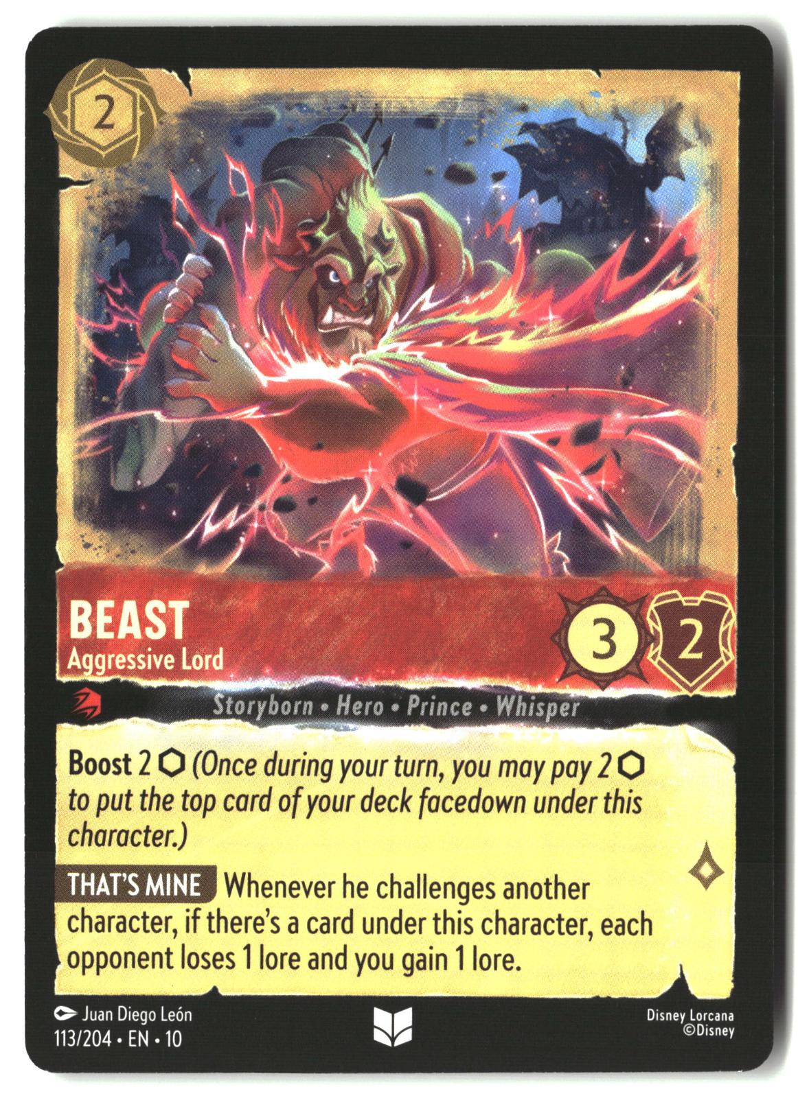 Beast - Aggressive Lord 113/204 Uncommon Whispers in the Well Lorcana LP