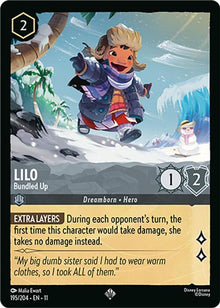 Lilo - Bundled Up 195/204 Super Rare Winterspell Lorcana Near Mint