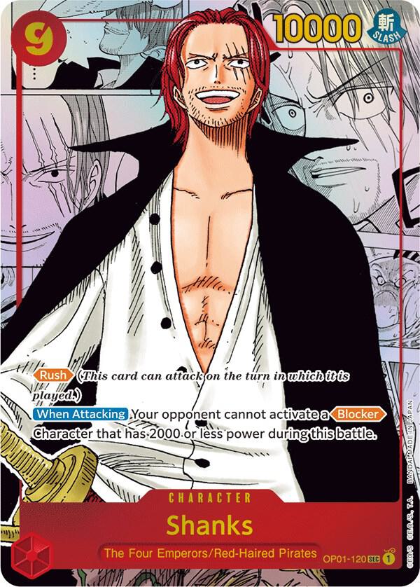 Shanks (Parallel) (Manga) (Alternate Art) OP01-120 Romance Dawn One Piece Foil NM