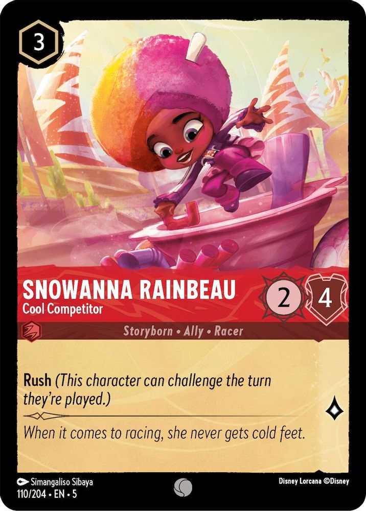 Snowanna Rainbeau - Cool Competitor 110/204 Common Shimmering Skies Lorcana NM