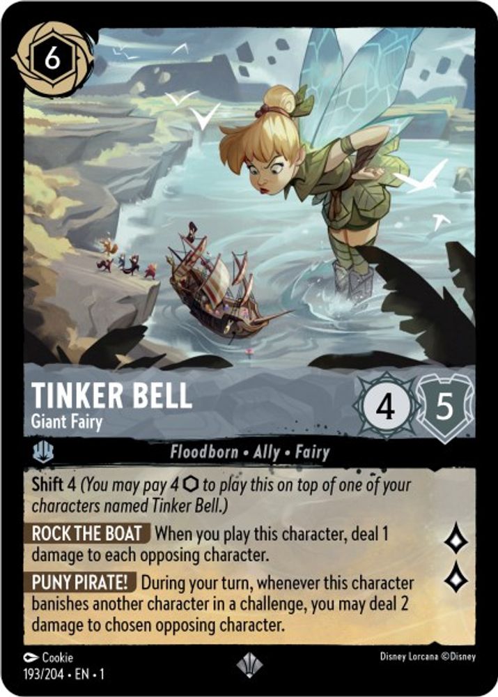 Tinker Bell - Giant Fairy 193/204 Super Rare The First Chapter Lorcana Near Mint