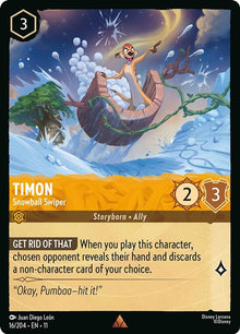 Timon - Snowball Swiper 16/204 Rare Winterspell Lorcana Near Mint
