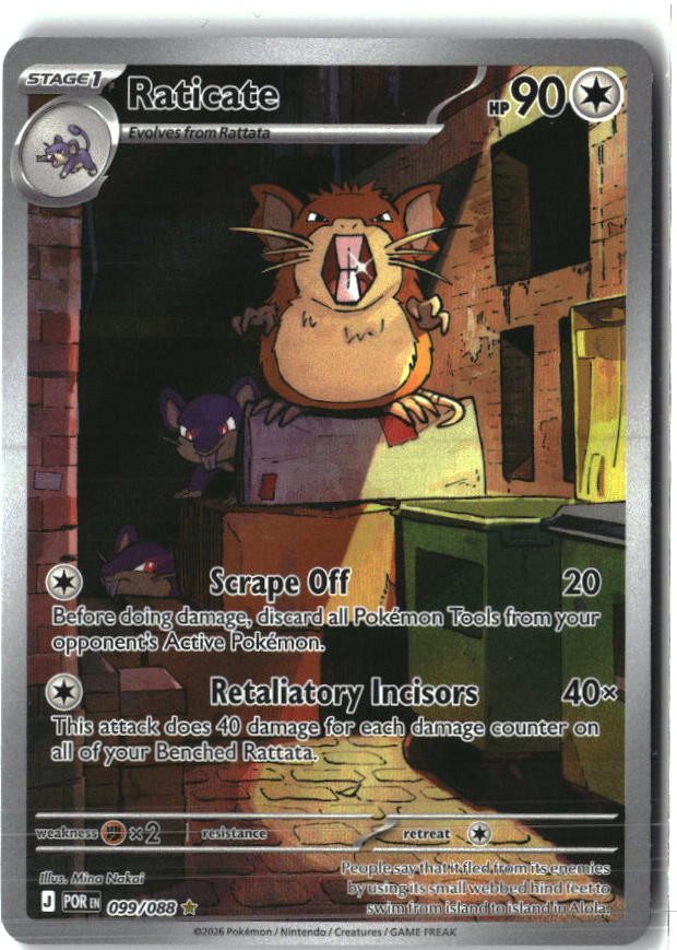 Raticate 099/088 Holo Illustration Rare Perfect Order Pokemon Holo Near Mint