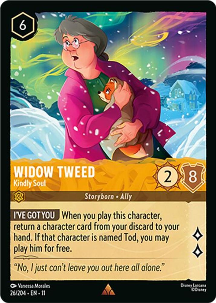 Widow Tweed - Kindly Soul 26/204 Rare Winterspell Lorcana Near Mint