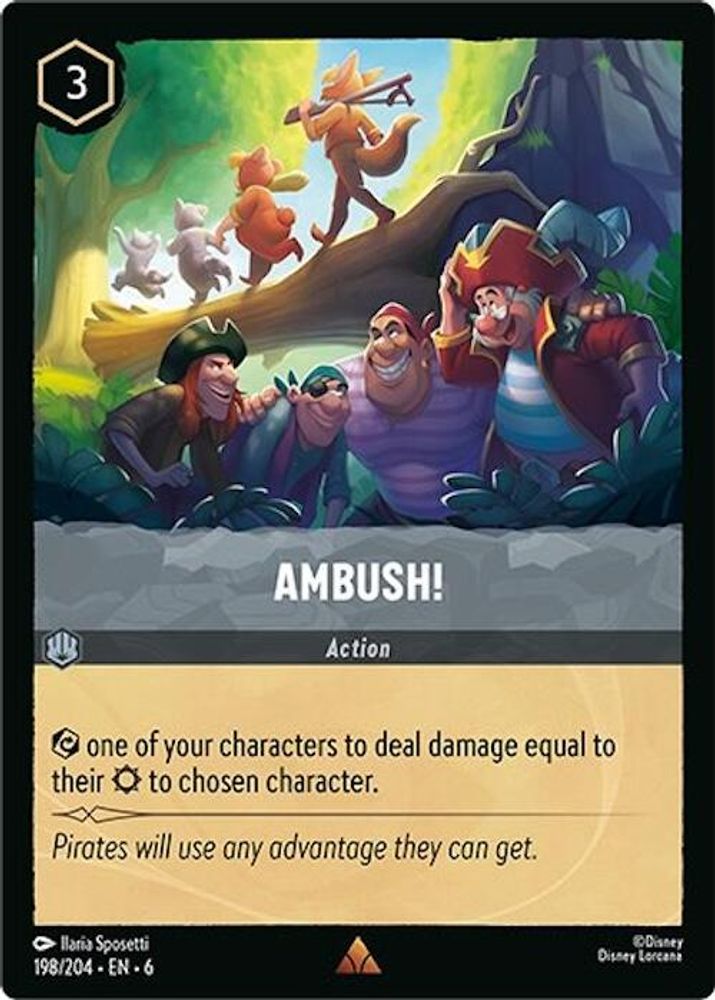 Ambush! 198/204 Rare Azurite Sea Lorcana Near Mint