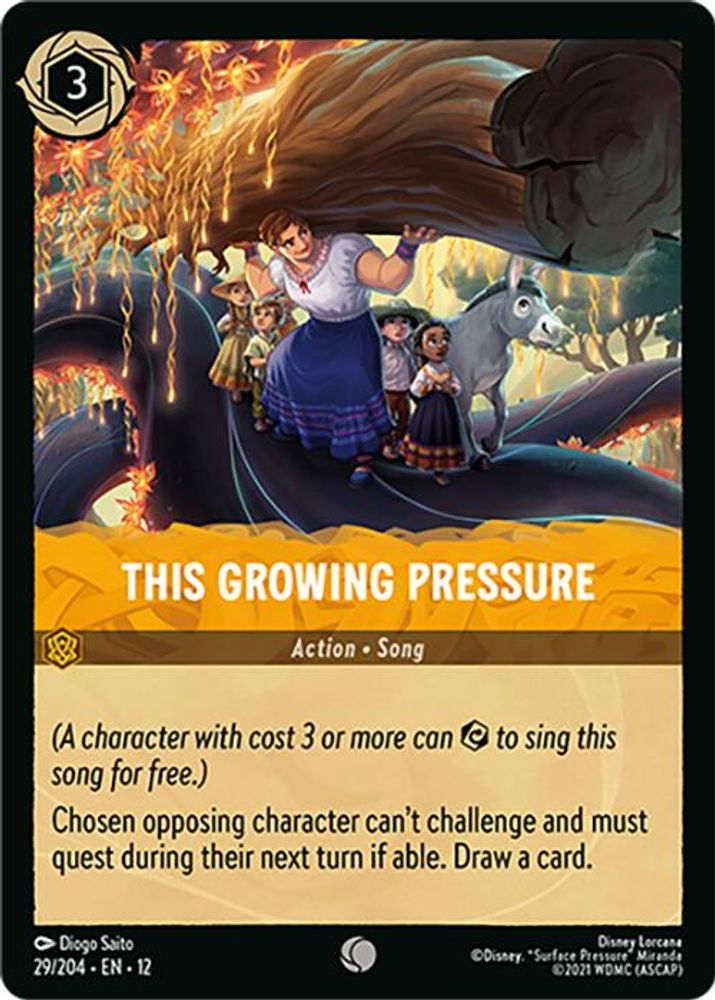 This Growing Pressure 29/204 Common Wilds Unknown Lorcana Near Mint