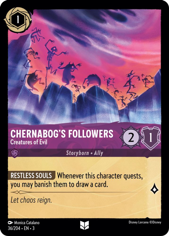Chernabog's Followers - Creatures of Evil 36/204 Into the Inklands Lorcana NM