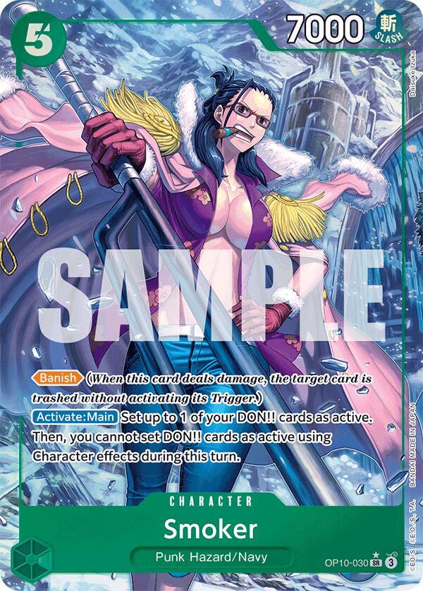 Smoker (030) (Parallel) OP10-030 Super Rare Royal Blood One Piece Foil Near Mint