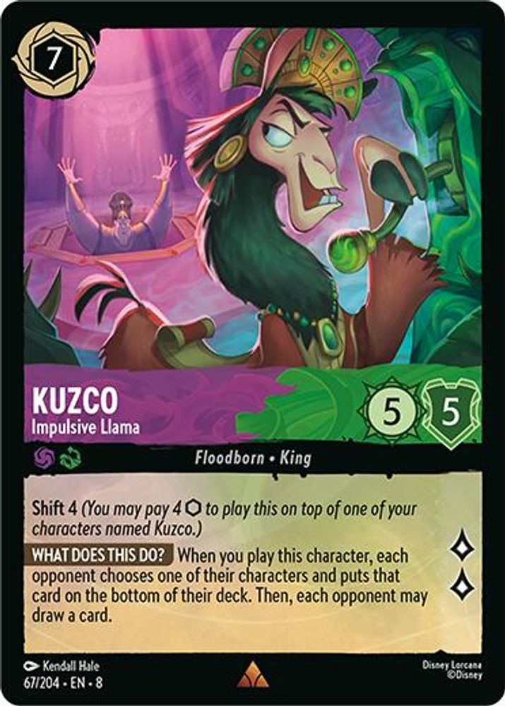 Kuzco - Impulsive Llama 67/204 Rare Reign of Jafar Lorcana Near Mint