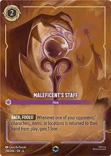 Maleficent's Staff (Enchanted) 210/204 Enchanted Azurite Sea Lorcana Holo NM