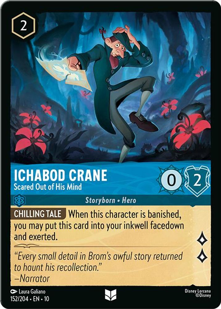Ichabod Crane - Scared Out of His Mind 152/204 Whispers in the Well Lorcana NM
